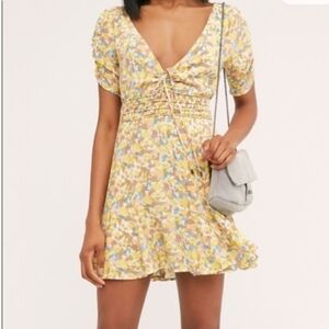 Free People Dress Forget Me Not Yellow Floral Mini‎